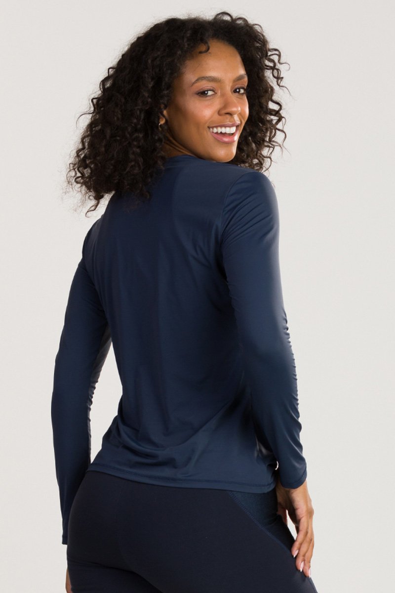 Blusa Uv Protection 3 Feminina Marinho Dark