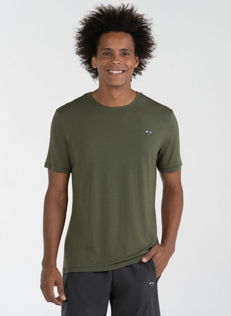 Camiseta Tencel Modal Masculina  Verde oliva dark