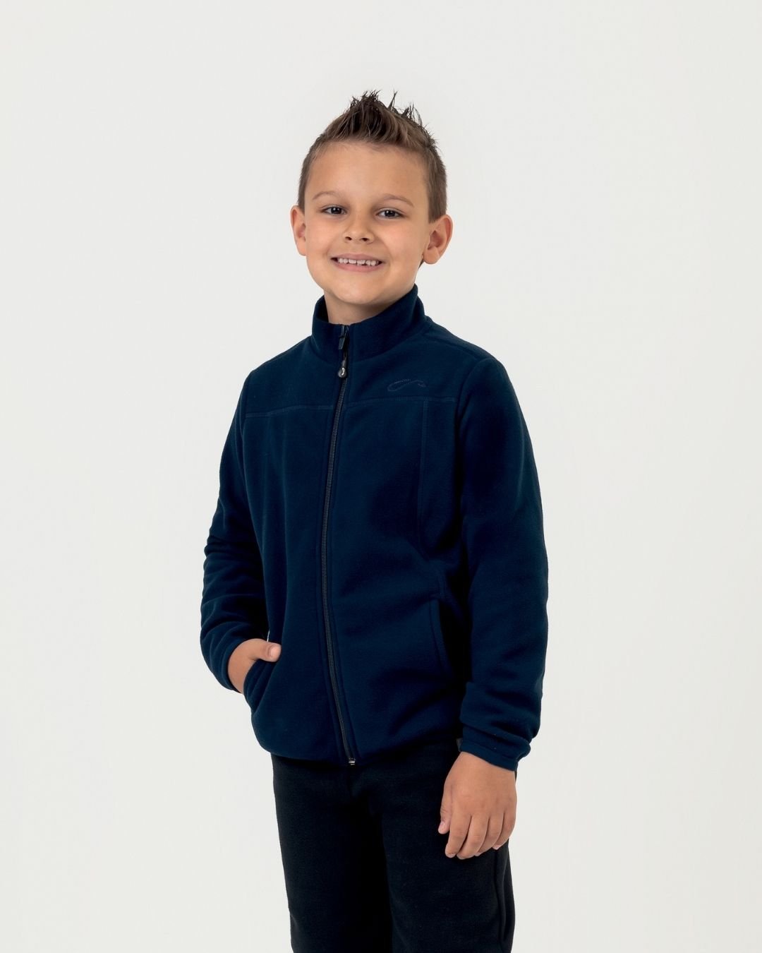 Jaqueta Fleece Infantil (Tamanho 4 a 8) Marinho Dark